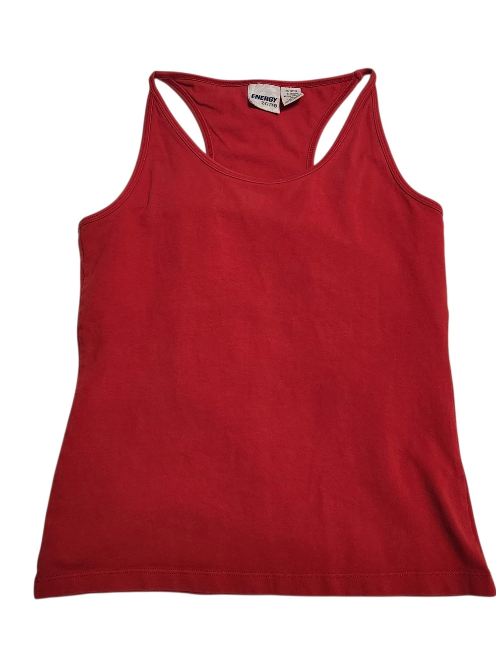 Y2K Energy Zone Women's Red Racerback Tank Top Shirt Built in Bra Size M (10-12)
